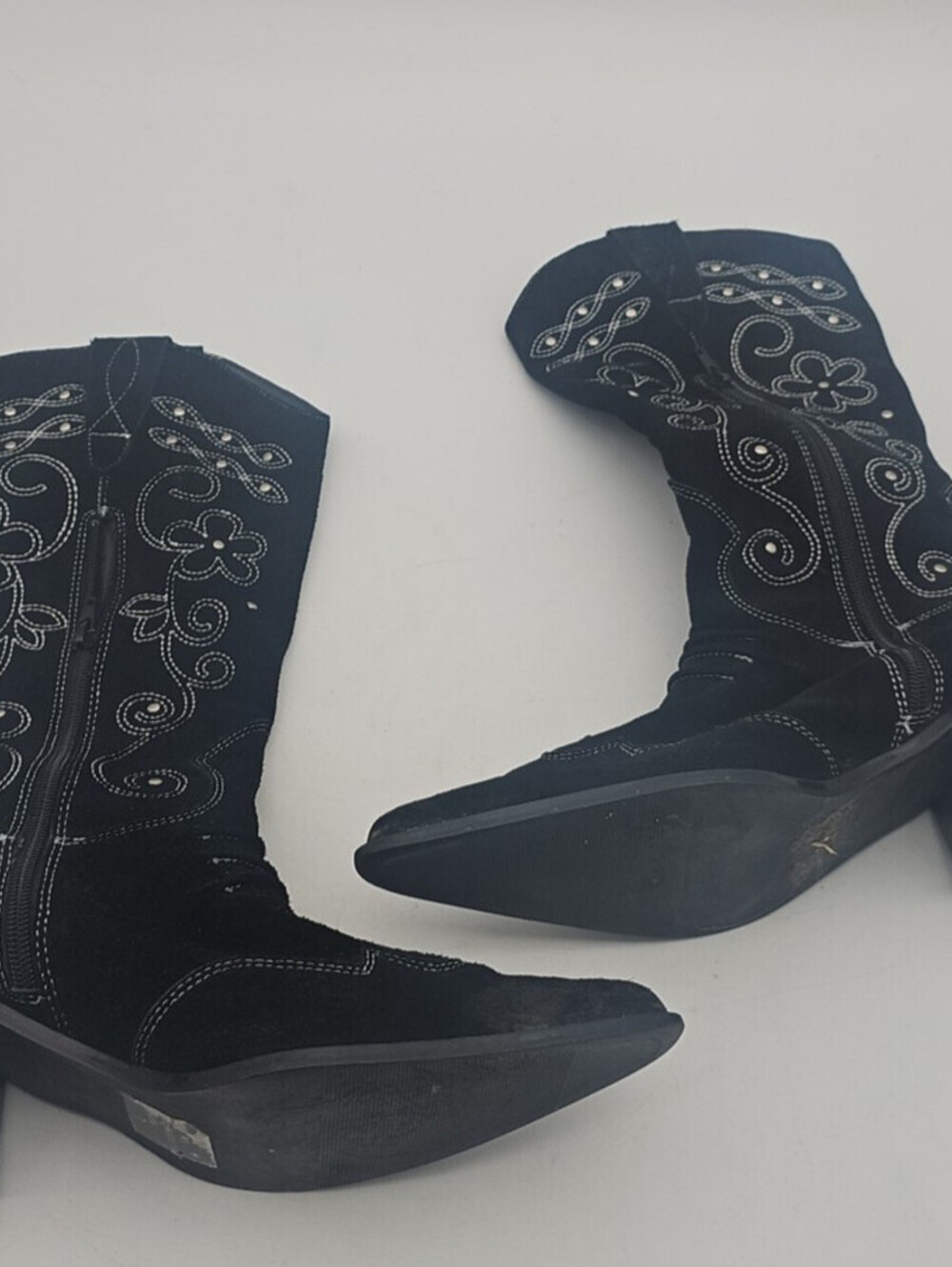 Cami Black Western Style Boots Black Suede Women's Size 7
